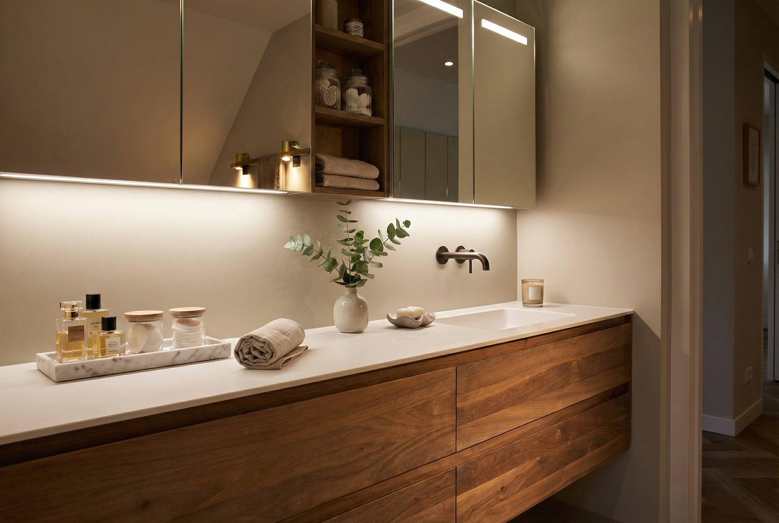 Badkamer meubel (Massief Amerikaans Noten) - Budel